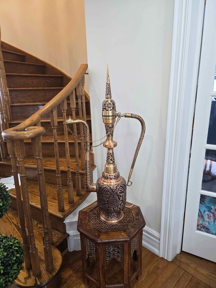 Grand Moroccan Style Floor Ewer - 39" Copper & Brass - photo 2