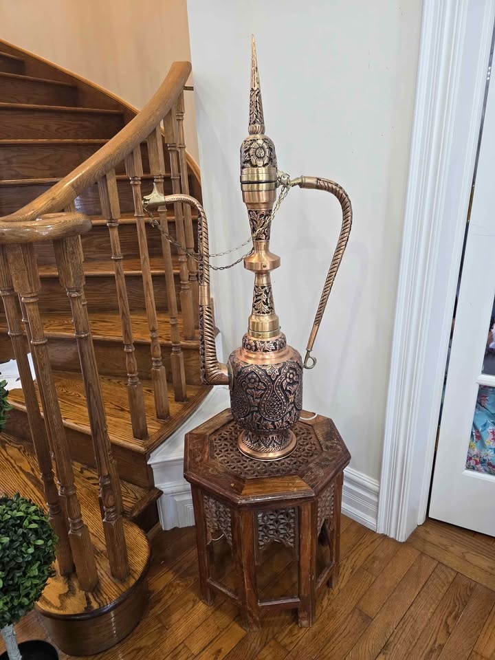 Grand Moroccan Style Floor Ewer - 39" Copper & Brass - photo 3