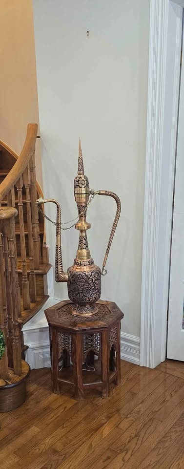 Grand Moroccan Style Floor Ewer - 39" Copper & Brass - photo 4