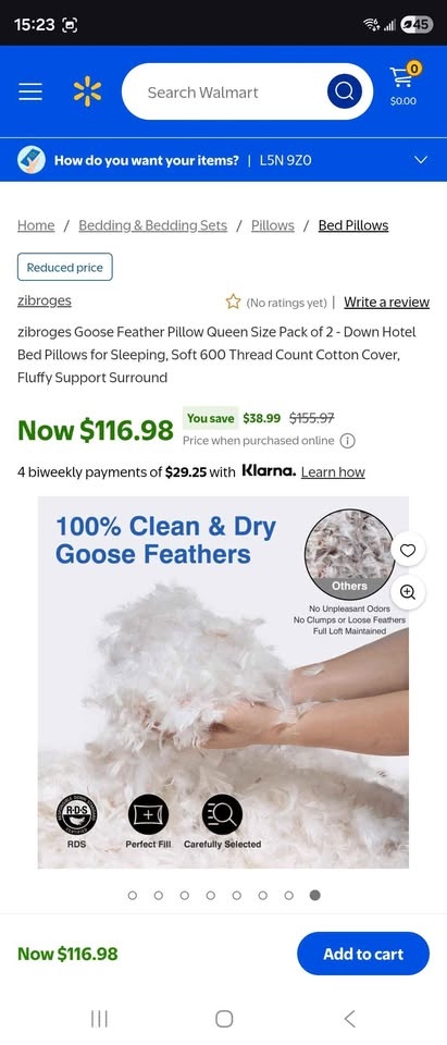 ZIBROGES Goose Feather Pillow - Queen Size - photo 2