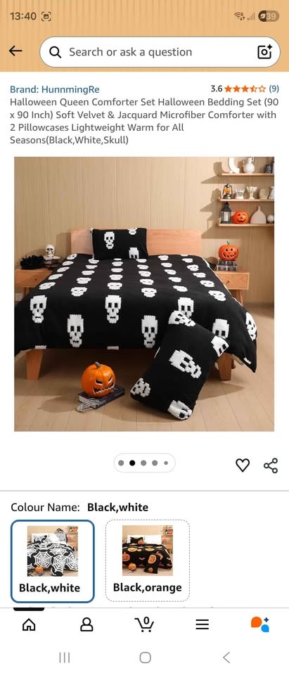 🎃✨ HALLOWEEN QUEEN COMFORTER SET – BLACK & WHITE SKULL ✨🎃 - photo 3