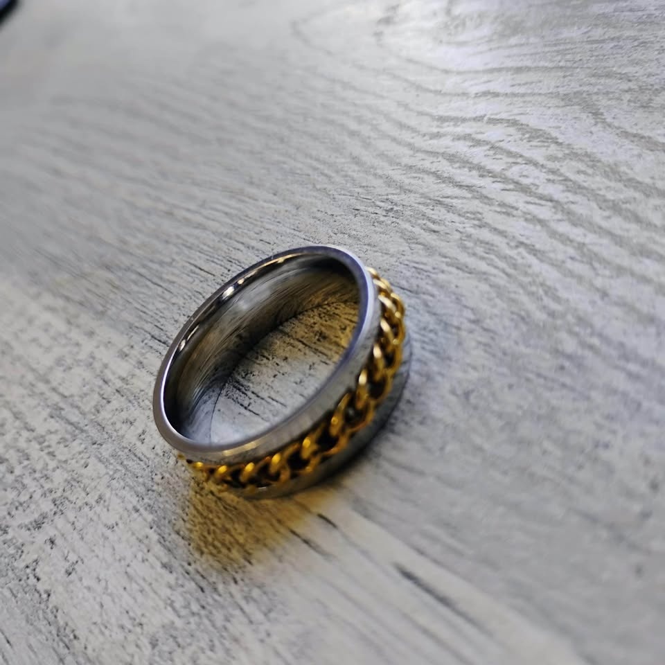 Gold Chain & Silver Stainless Steel Men's Ring - photo 4