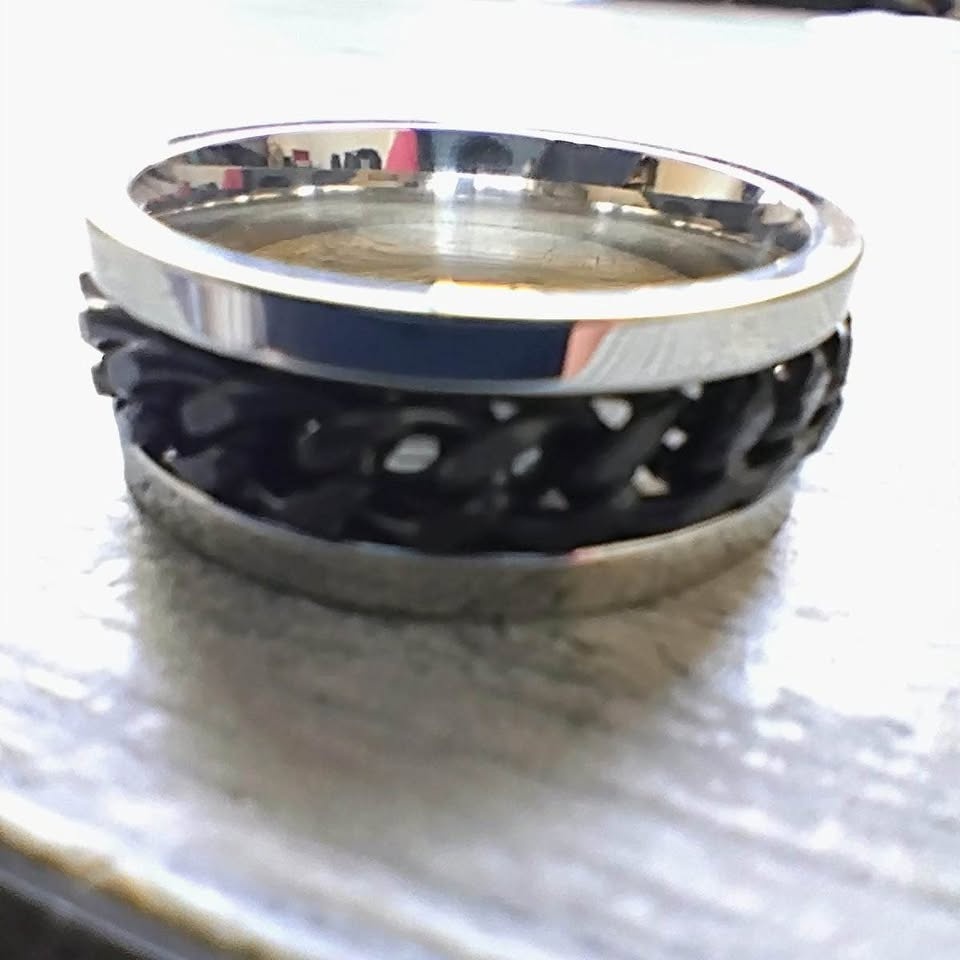 Black and silver men’s ring - photo 3
