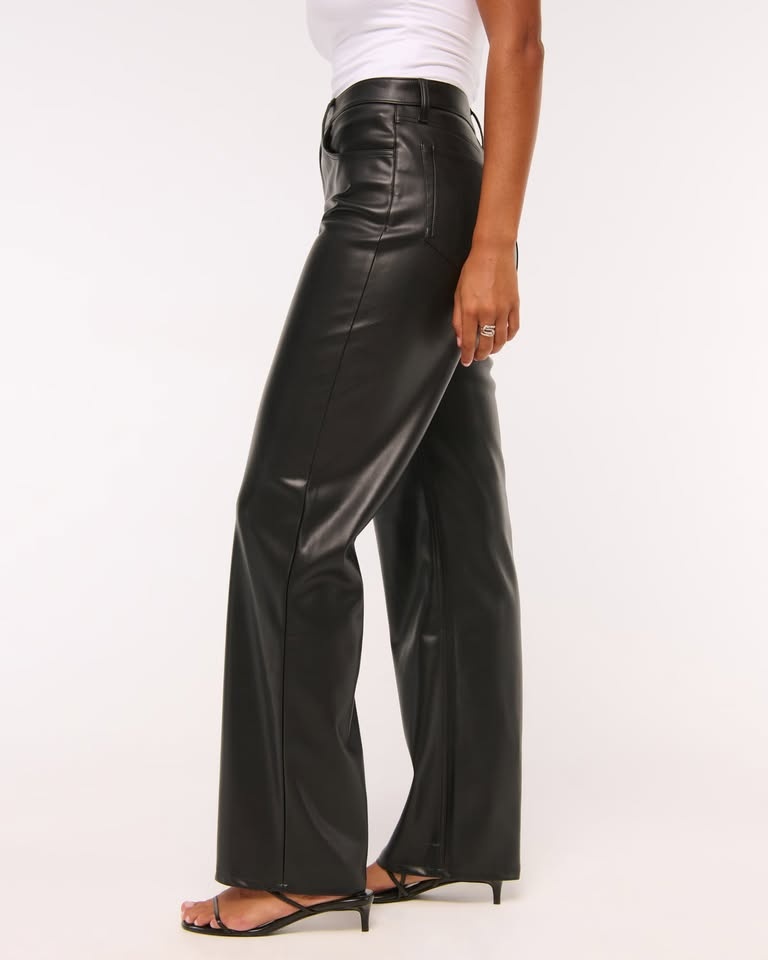 A&F Curve Love High Rise 90s Relaxed Vegan Leather Pant - photo 3