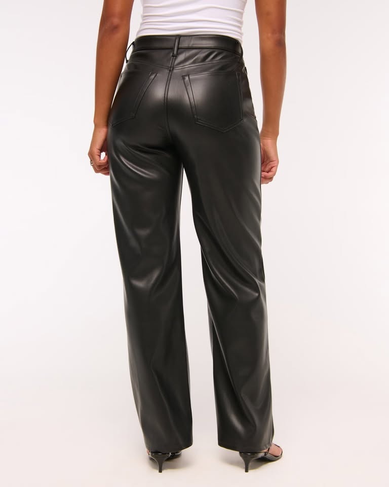 A&F Curve Love High Rise 90s Relaxed Vegan Leather Pant - photo 4