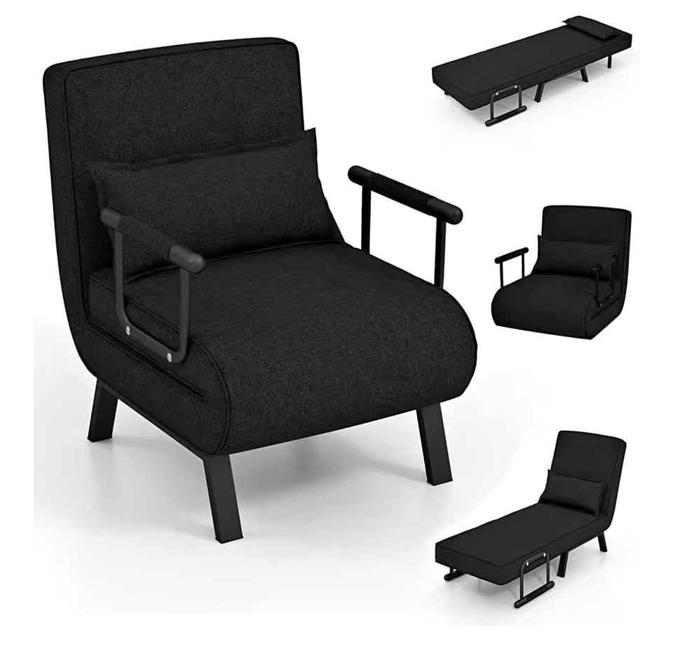 2 Black 4-in-1 Convertible Chair Beds