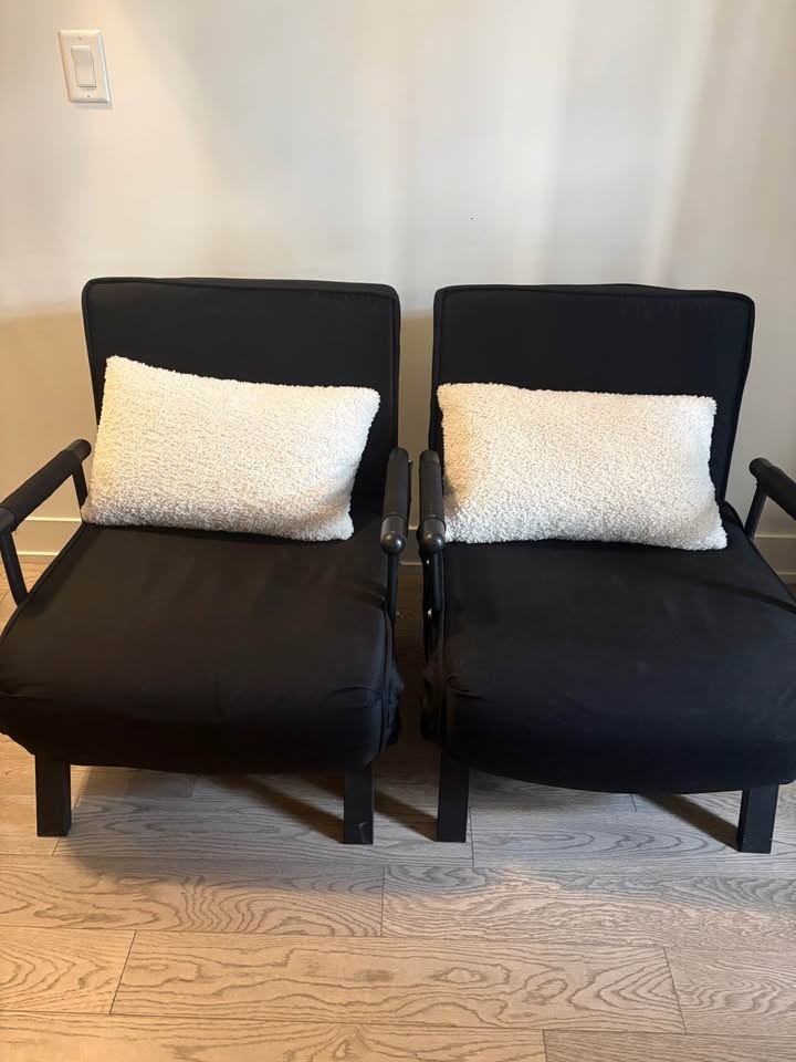 2 Black 4-in-1 Convertible Chair Beds - photo 4