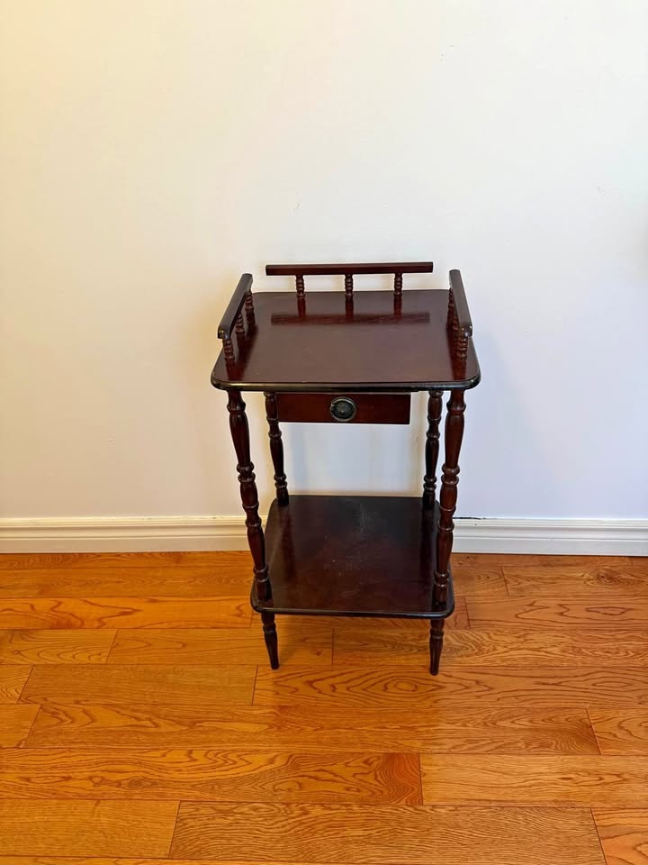 Vintage Wooden Spindle Rail Side Table