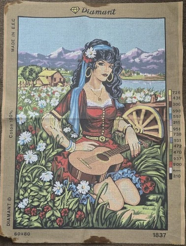 Needlepoint Tapestry Canvas - Gypsy Girl (24"x32")