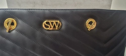 Stuart Weitzman Janine Nappa Leather Black Shoulder Bag Tote - photo 2