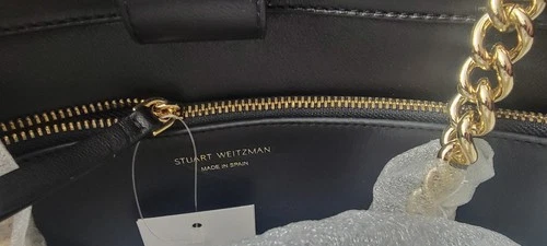 Stuart Weitzman Janine Nappa Leather Black Shoulder Bag Tote - photo 3