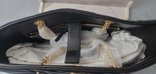 Stuart Weitzman Janine Nappa Leather Black Shoulder Bag Tote - photo 4