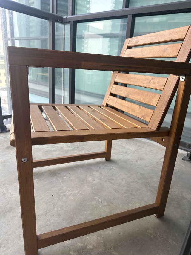 Set of 3 - Wooden Table and 2 Chairs - photo 2