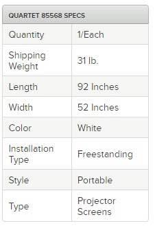 52" x 92" White Wide Format Tripod Projection Screen - photo 2