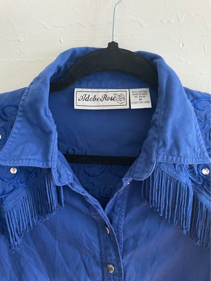 Vintage Cobalt Blue Western Button Down - photo 2