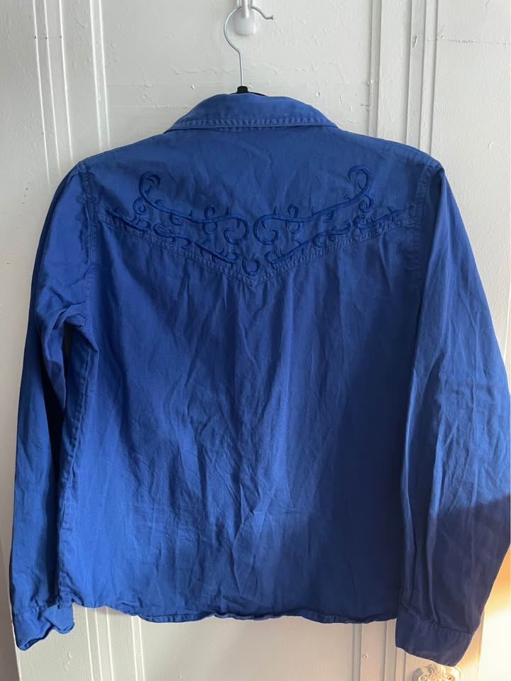 Vintage Cobalt Blue Western Button Down - photo 3