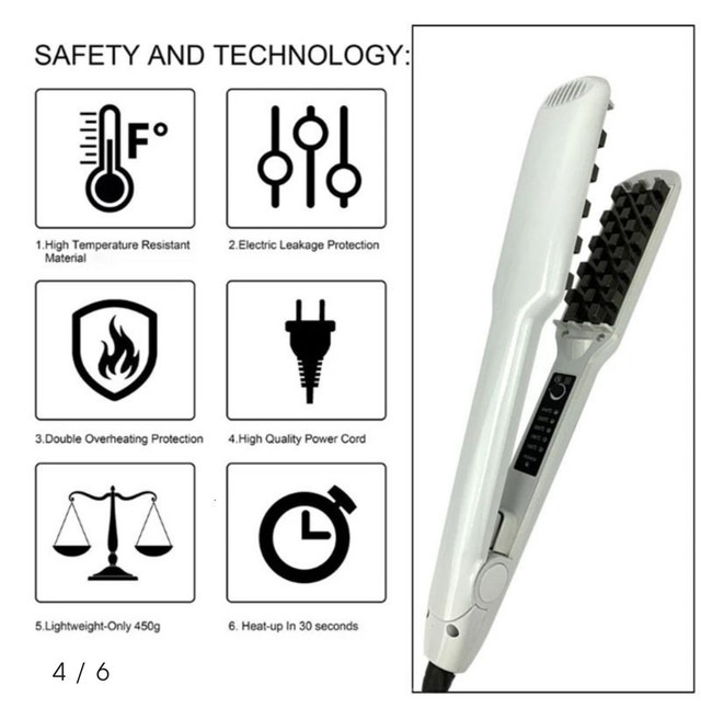 SupreV&G Fluffy Corn Hair Volumizing Straightener Comb - photo 3