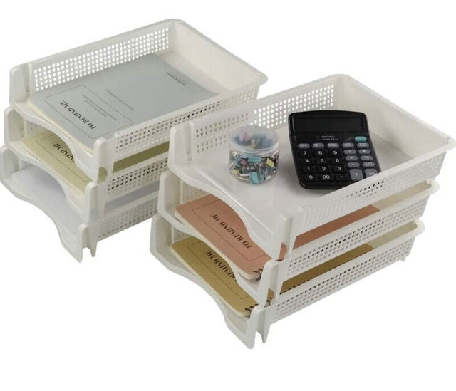 Brand New Set of 6 Stackable Letter Tray Desk Organizer