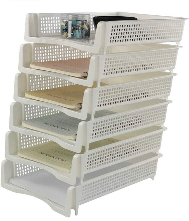 Brand New Set of 6 Stackable Letter Tray Desk Organizer - photo 2