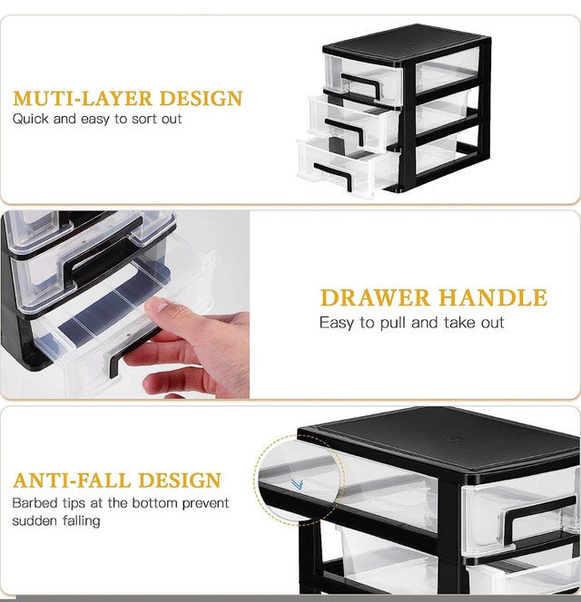 Brand New VOSAREA 3 Drawer Desktop Storage Box Organizer - photo 5