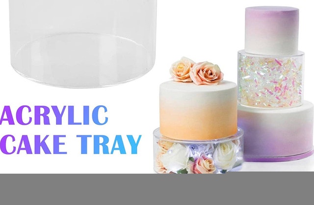 Brand New Clear Acrylic Cake Box Stand Round Transparent Display - photo 2
