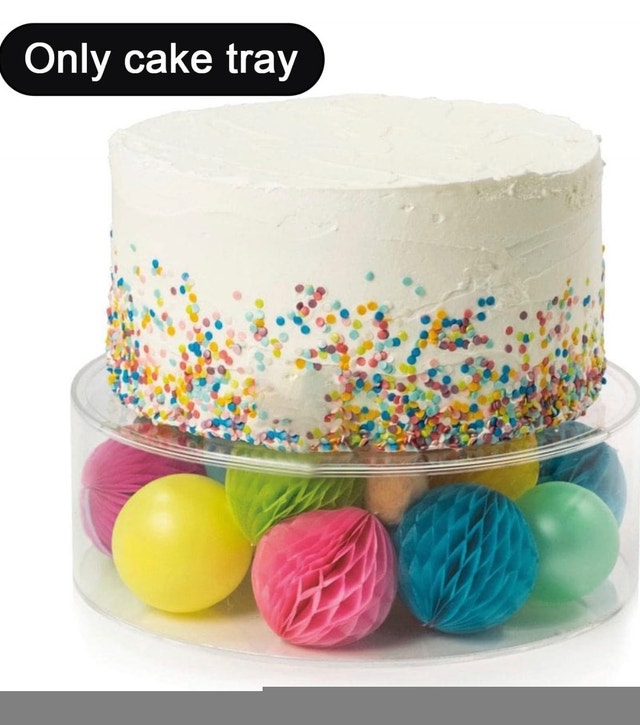 Brand New Clear Acrylic Cake Box Stand Round Transparent Display - photo 5