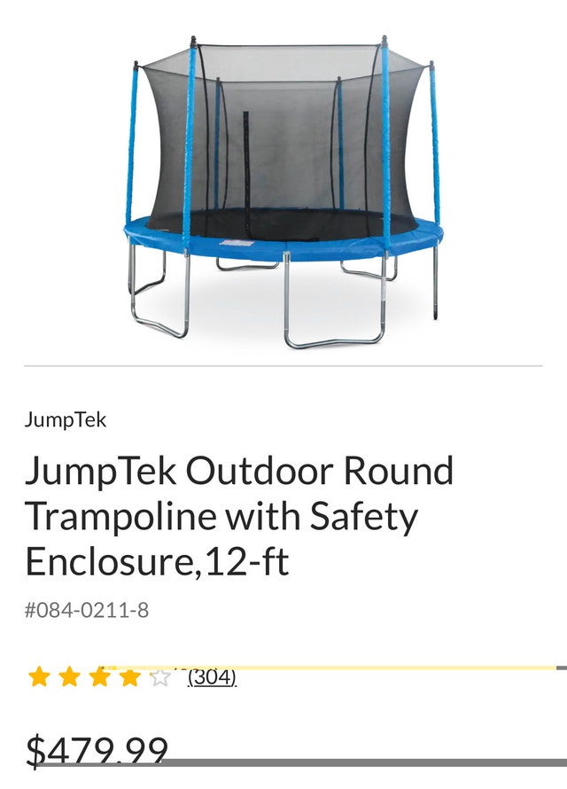 12 Foot Trampoline + Safety Enclosure Net - photo 4