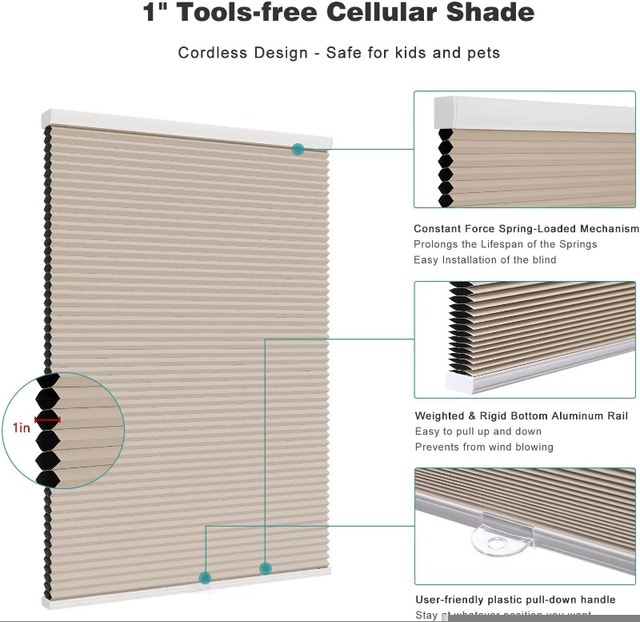 Brand New Changshade Cellular Shades Light Filtering Cordless - photo 2