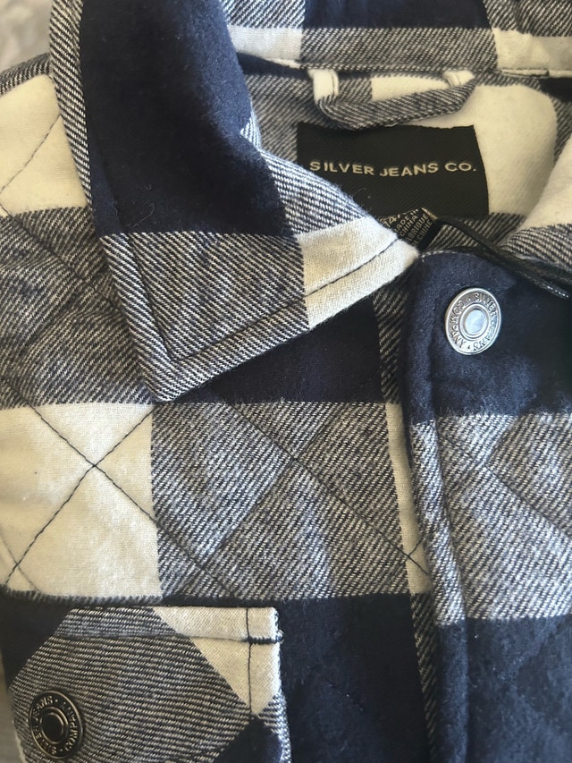 Silver Jeans Co. Youth Blue Plaid Lined Jacket - Size 7 - photo 5
