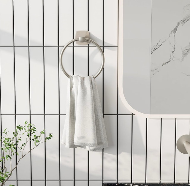 Bath Styles Bathroom Kitchen Towel Holder Ring - Brushed Nickel - photo 4