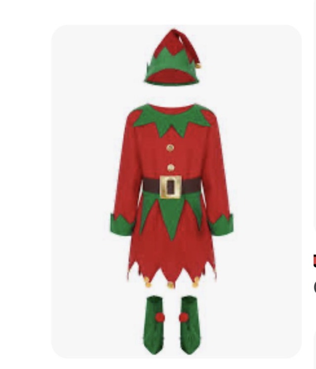 Brand New Christmas Elf Costume for Youth and Adults