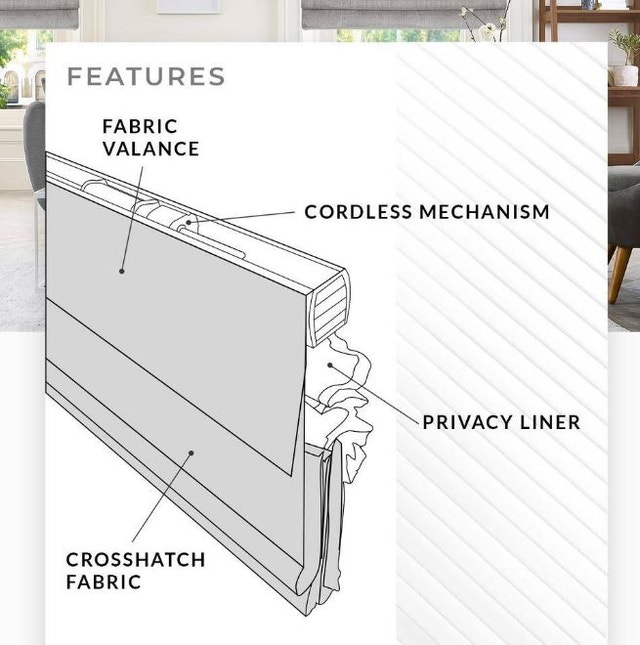 Brand New Chicology Belgian Denim Cordless Window Blinds - photo 3