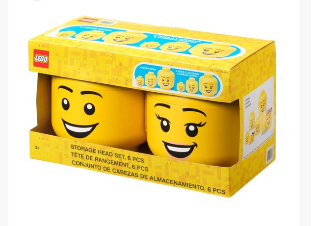 Brand New LEGO Storage Head Set, 6 pcs
