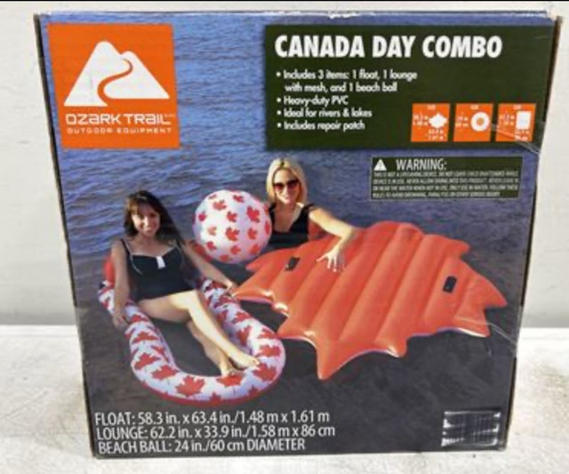 Brand New Canada Day 3 Pcs Inflatable Pool Float Combo