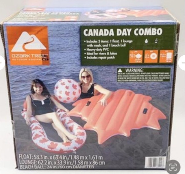 Brand New Canada Day 3 Pcs Inflatable Pool Float Combo - photo 2