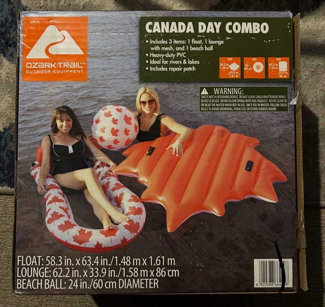 Brand New Canada Day 3 Pcs Inflatable Pool Float Combo - photo 3