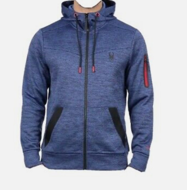 Brand New Spyder Active Men’s Hooded Full Zip Jacket - Navy Blue - photo 2
