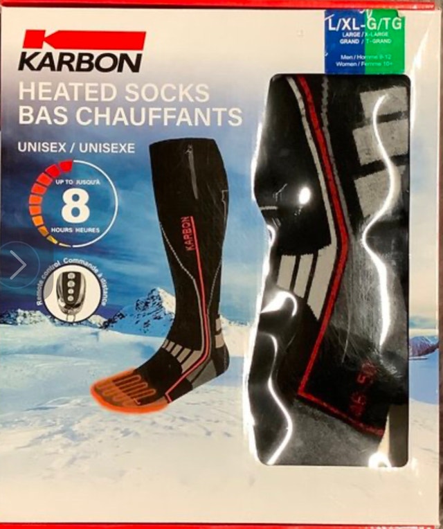 Brand New Karbon Heated Ski Socks - L/XL