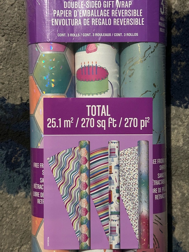 Brand New Signature Double Sided Gift Wrap (Pk of 3 Rolls) - photo 4