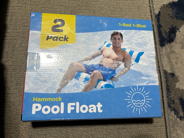 Brand New 2-Pack Hammock Pool Floats - Red & Blue - photo 2