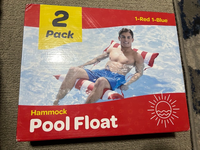 Brand New 2-Pack Hammock Pool Floats - Red & Blue - photo 3
