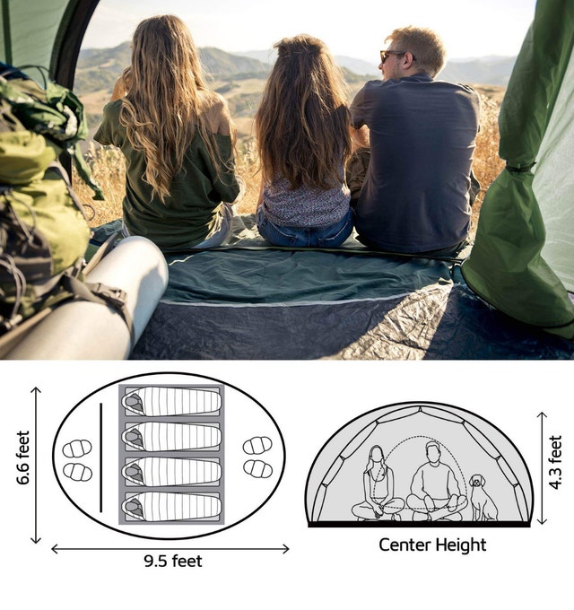 4-6 Person Family Weatherproof Camping Hiking Pop-up Tent - photo 3