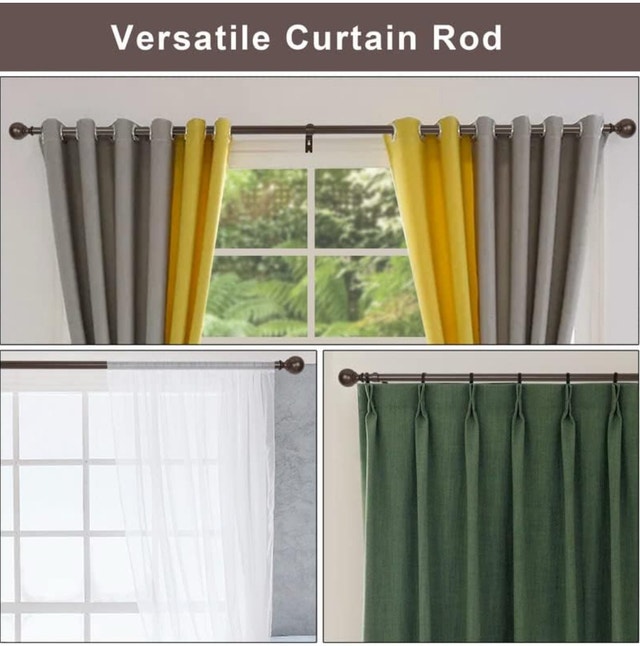 Brand New Hosmile Decorative Window Curtain Rod wt Round Finials - photo 5