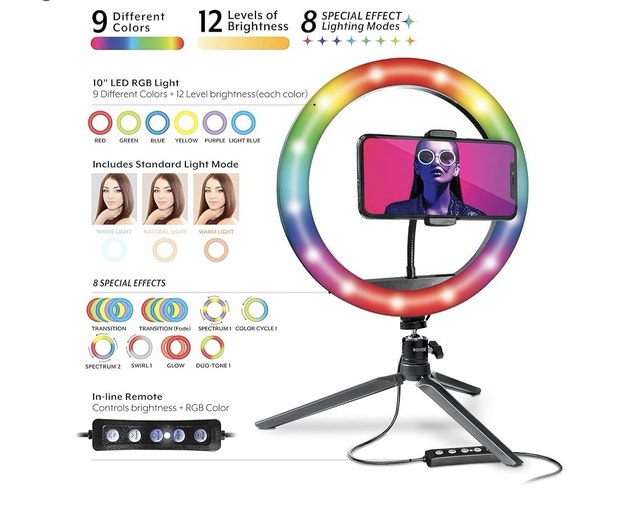 Bower RGB Ring Light with Phone Holder & Tripod - photo 2