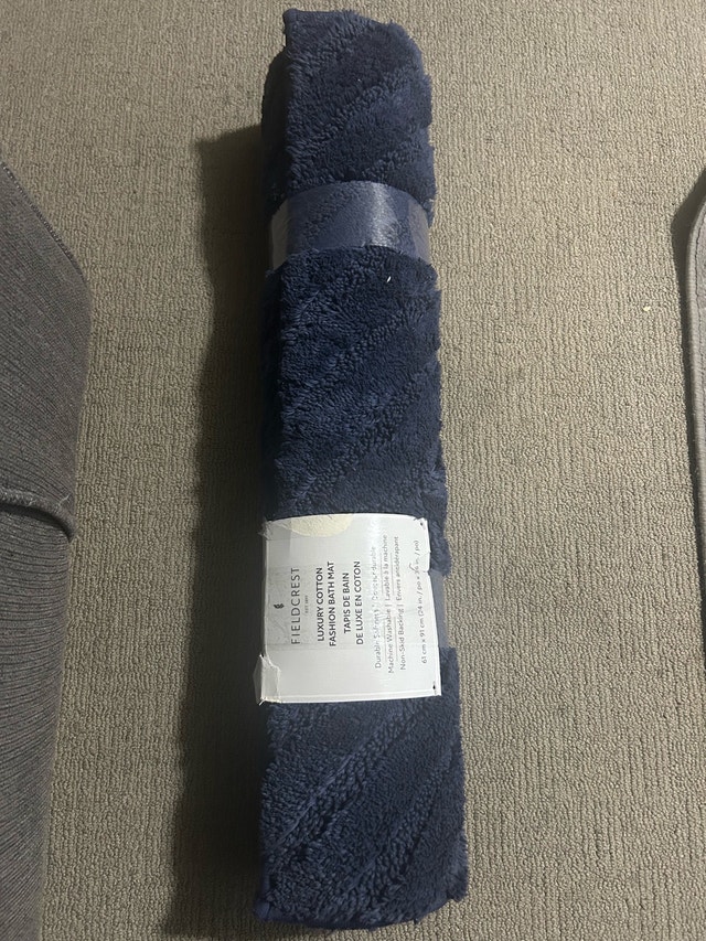 Brand New Fieldcrest Luxury Cotton Bath Mat - Navy Blue - photo 2