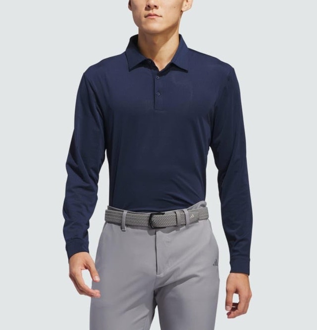 Brand New Adidas Core Men's Long Sleeve Golf Polo Shirt - Navy - photo 3