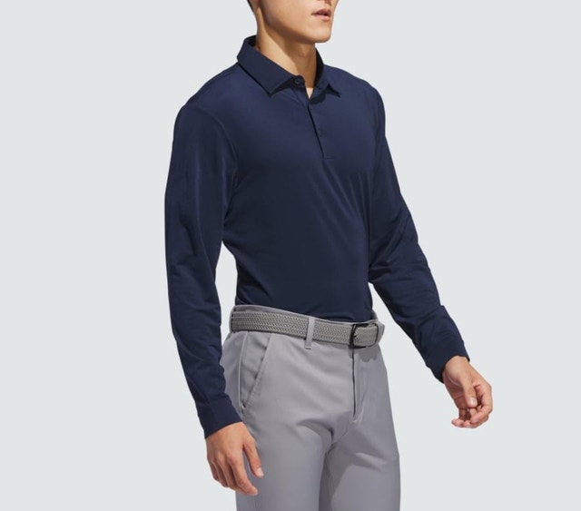 Brand New Adidas Core Men's Long Sleeve Golf Polo Shirt - Navy - photo 5