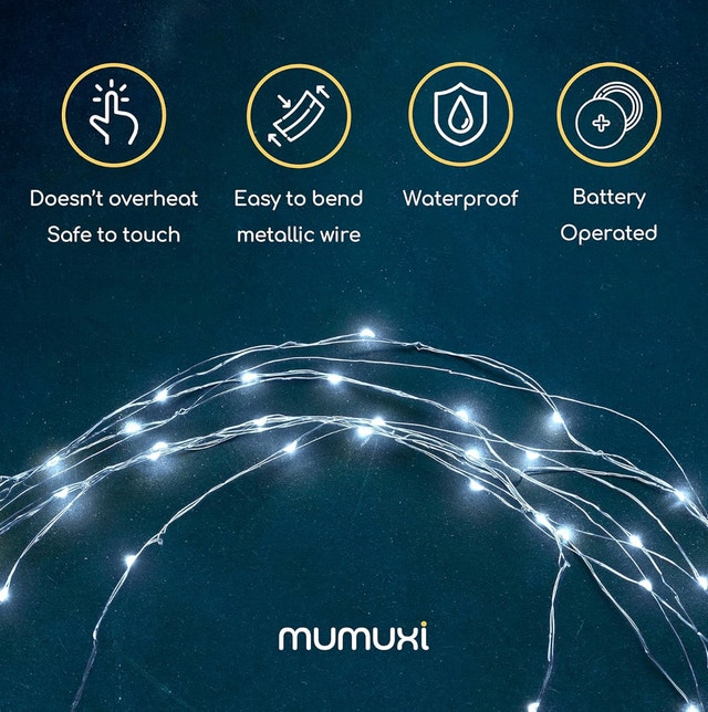 MUMUXI 12 Pk LED Christmas Fairy Lights (Cool-white) - photo 4