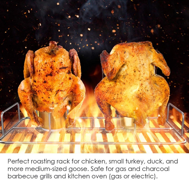 Brand New LuxOrigins Double Beer Can Chicken Roaster + Mitten - photo 3