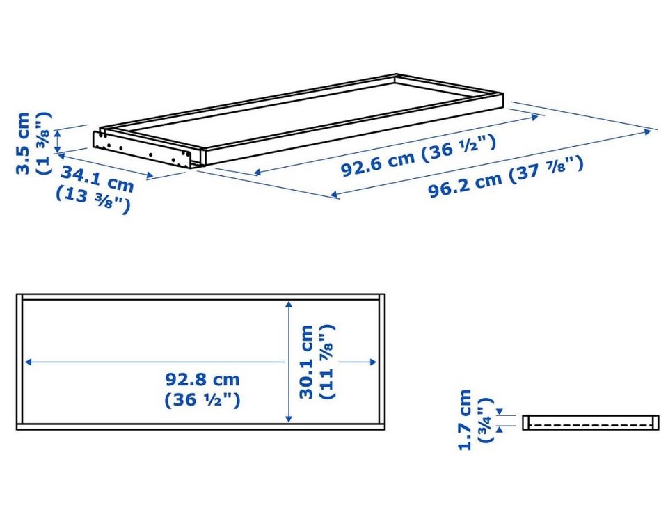 IKEA KOMPLEMENT Pull-Out Tray for PAX – White (100×35 cm) - photo 2